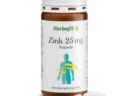 HERBAFIT cinkas 25 mg, 180 kapsulių