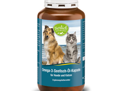 tierlieb Omega-3 jūrinių žuvų taukai šunims ir katėms, 400 kapsulių