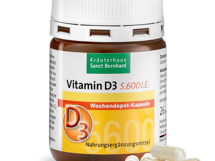 SANCT BERNHARD vit. D 5600 TV savaitinis, 26 kapsulės
