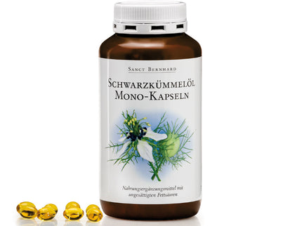 SANCT BERNHARD juodgrūdės aliejus mono, 400 kapsulių