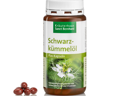 SANCT BERNHARD juodgrūdės (juodųjų kmynų) aliejus plus, 180 kapsulių - pirkti internetu gera kaina