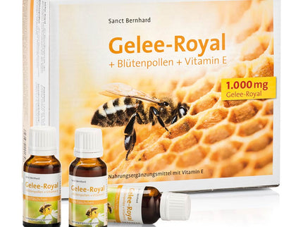 SANCT BERNHARD bičių pienelis + žiedadulkės + vit. E, 30 buteliukų po 20 ml