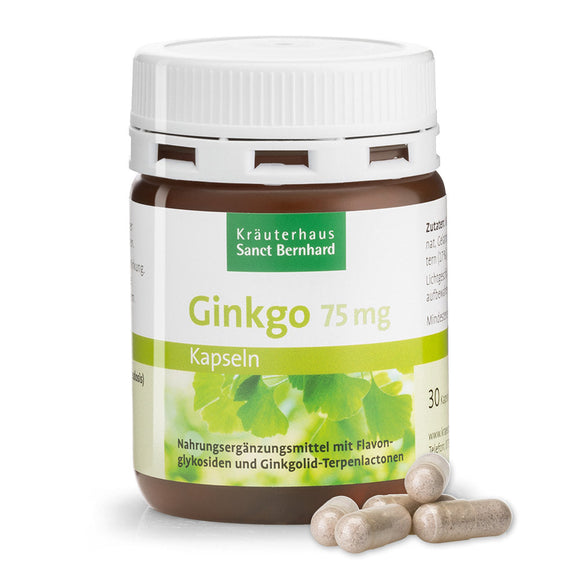 SANCT BERNHARD ginkmedis 75 mg, 30 kapsulių