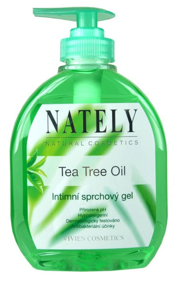 NATELY intymios higienos dušo gelis su arbatmedžių aliejumi, 300 ml