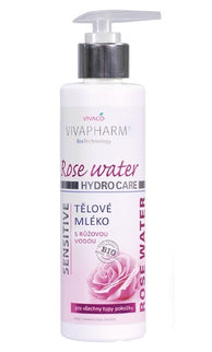 VIVAPHARM kūno pienelis su rožių vandeniu, 200 ml