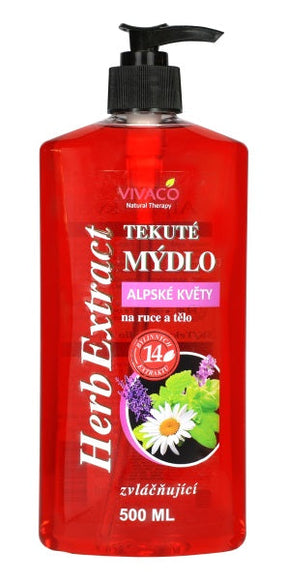 HERB EXTRACT skystas muilas su Alpių gėlėmis, 500 ml