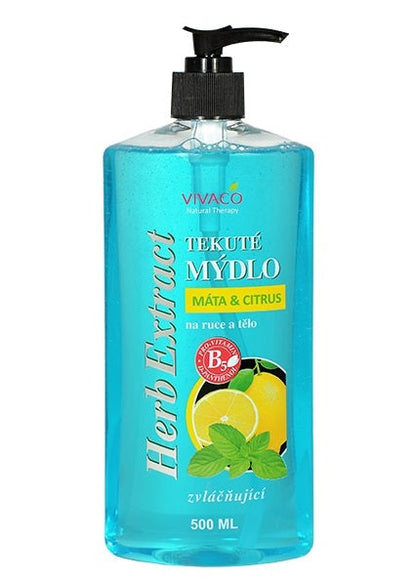 HERB EXTRACT skystas muilas su mėtomis ir citrusais, 500 ml