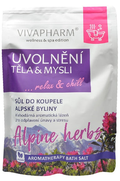 VIVAPHARM vonios druska su Alpių žolelėmis RELAXATION OF BODY & MIND, 1000 g