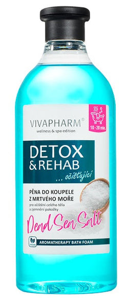 VIVAPHARM vonios putos su Negyvosios jūros druska DETOX & REHAB, 750 ml