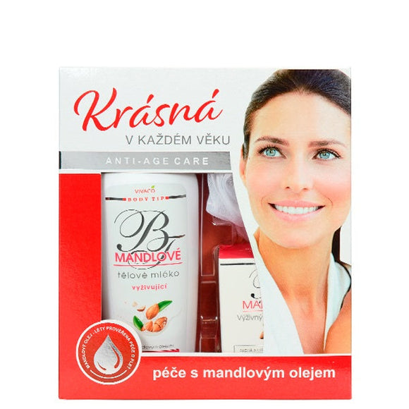 BODY TIP kosmetikos su migdolų aliejumi dovanų dėžutė Nr. 4, 3 vnt.