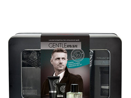 GENTLEMAN stilinga dovanų dėžutė su vyriška kosmetika, 4 vnt.