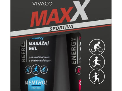 MAXX SPORTIVA masažo gelių dovanų rinkinys vyrams, 2 vnt.