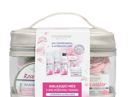 VIVAPHARM prabangi kosmetikos su rožių hidrolatu kosmetinė, 8 vnt.
